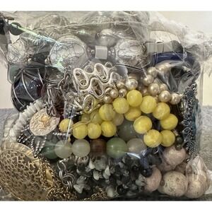 3 Pounds Vtg To Mod Mixed Jewelry Lot Wearable Natural Stone